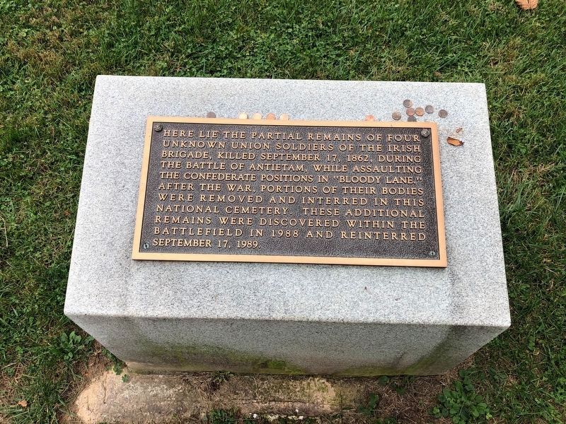 Unknown Union Soldiers of the Irish Brigade Marker image. Click for full size.