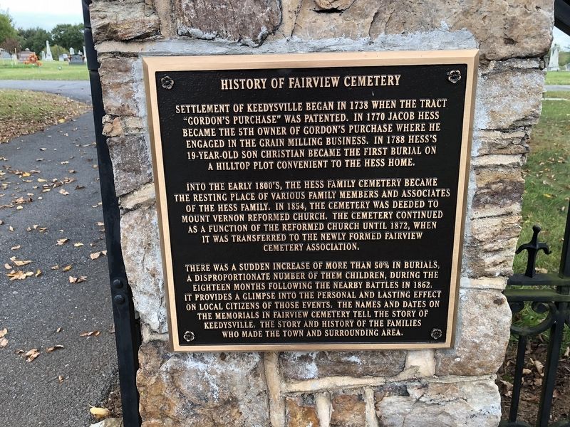 History of Fairview Cemetery Marker image. Click for full size.