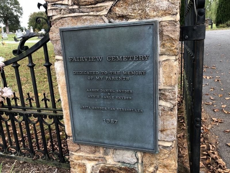 History of Fairview Cemetery Marker image. Click for full size.