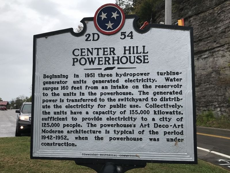 Center Hill Dam / Center Hill Powerhouse Marker image. Click for full size.