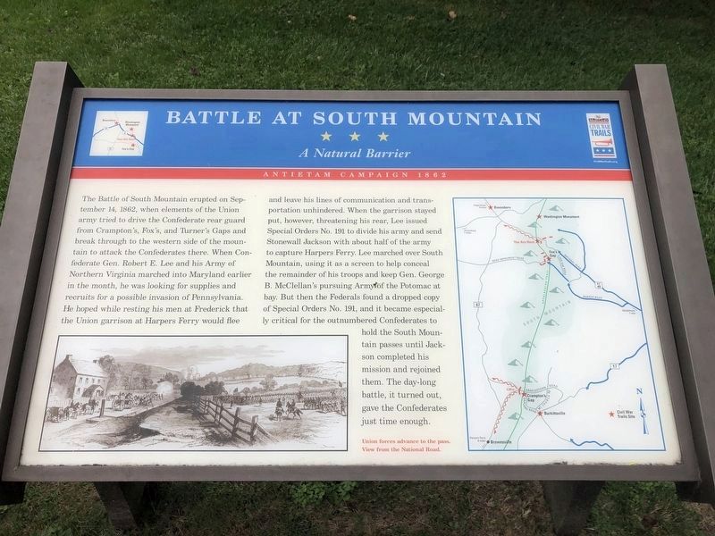 Battle at South Mountain Marker image. Click for full size.