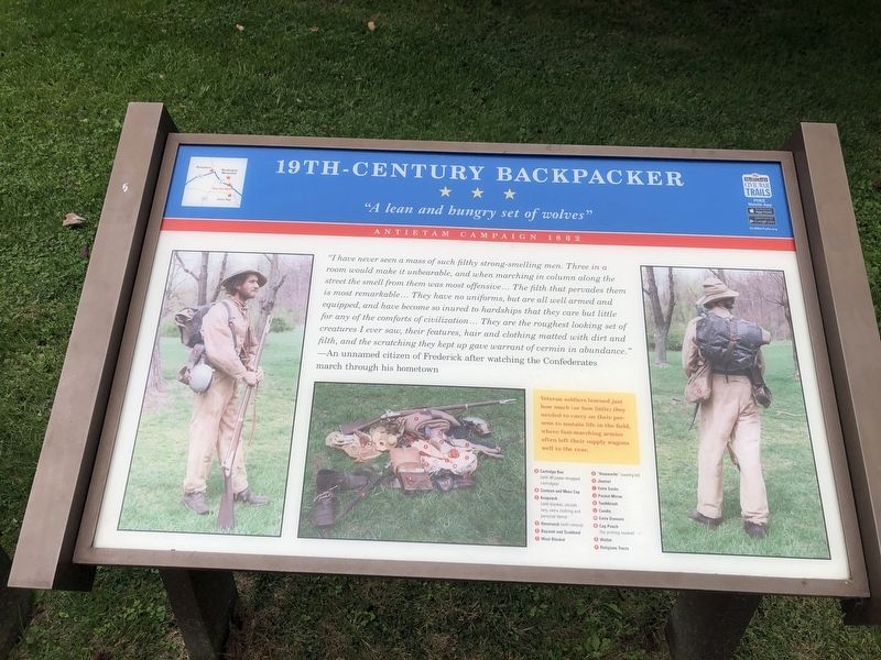 19th Century Backpacker Marker. Click for full size. 19th Century Backpacker Marker image. Click for full size.
