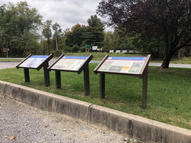 Three Maryland Civil War Trails Markers in the Inn's Parking Lot. Click for full size. Three Maryland Civil War Trails Markers in the Inn's Parking Lot image. Click for full size.