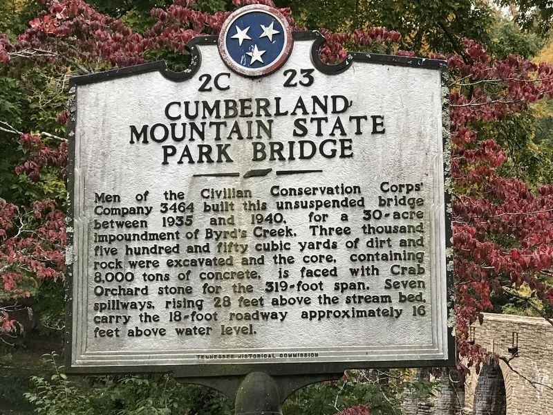 Cumberland Mountain State Park Bridge Marker image. Click for full size.