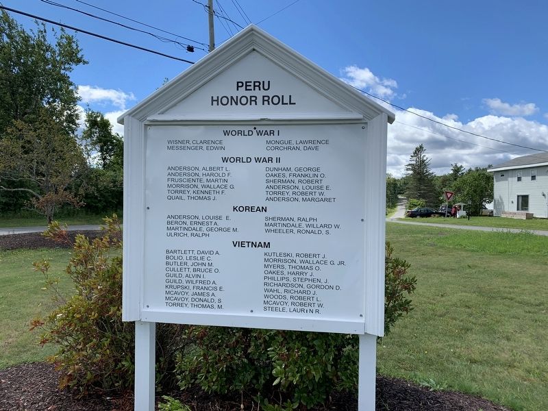 Peru Honor Roll Marker image. Click for full size.
