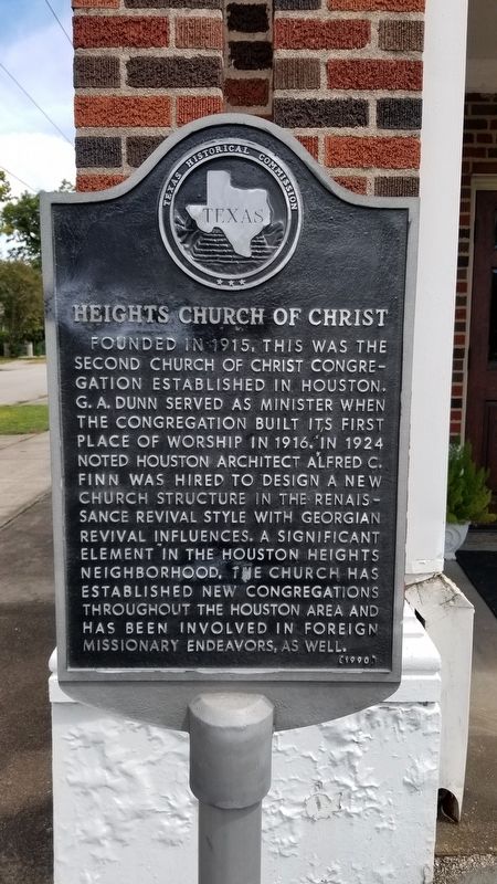 Heights Church of Christ Marker. Click for full size. Heights Church of Christ Marker image. Click for full size.