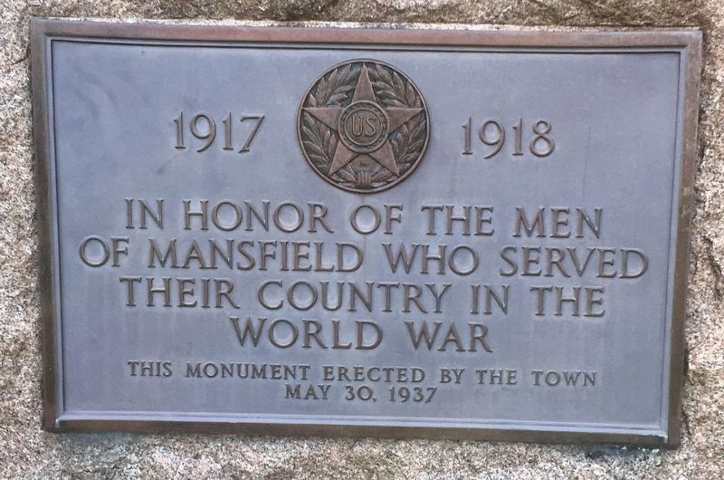 Mansfield World War I Monument image. Click for full size.
