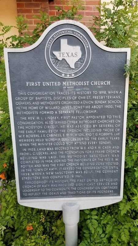 First United Methodist Church of Katy Marker image. Click for full size.