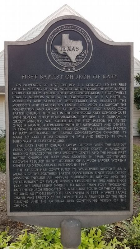 First Baptist Church of Katy Marker image. Click for full size.