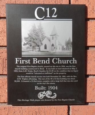 First Bend Church Marker image. Click for full size.