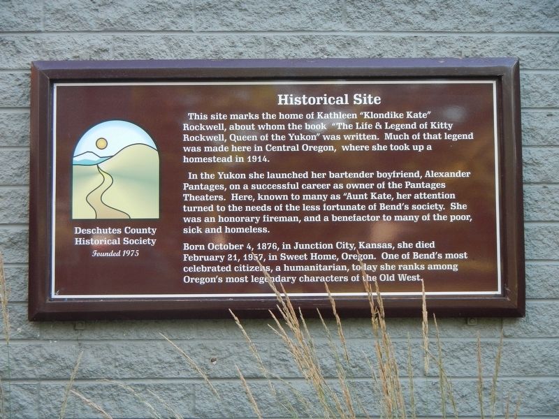 Home of Kathleen "Klondike Kate" Rockwell Marker. Click for full size. Home of Kathleen "Klondike Kate" Rockwell Marker image. Click for full size.