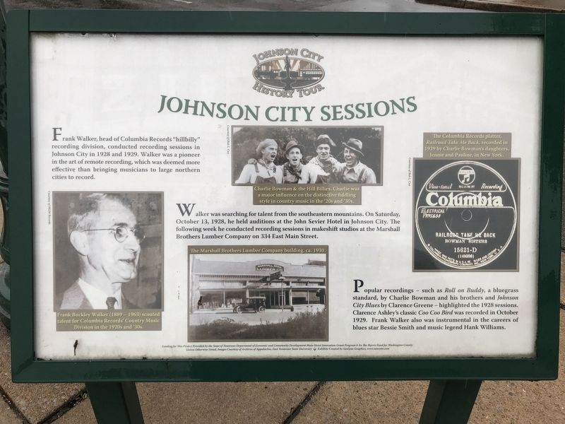 Johnson City Sessions Marker image. Click for full size.