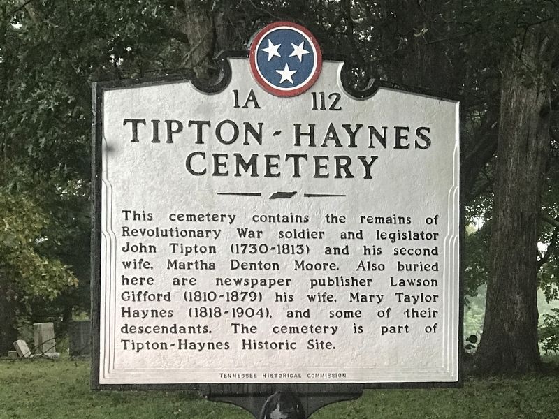 Tipton-Haynes Cemetery Marker image. Click for full size.