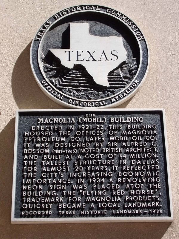 The Magnolia (Mobil) Building Marker image. Click for full size.