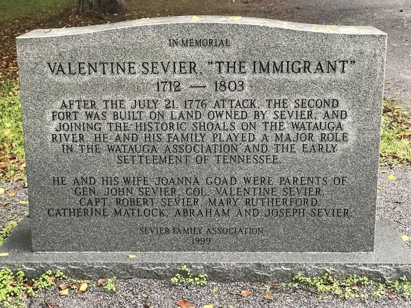 Valentine Sevier, "The Immigrant" Marker image. Click for full size.