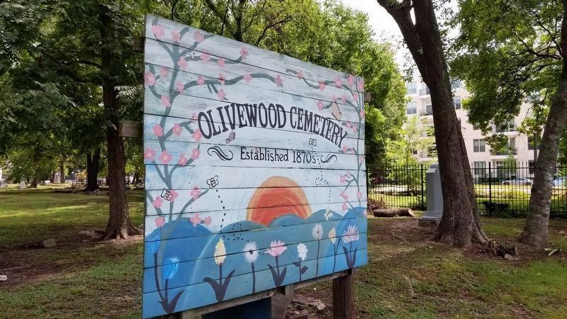 Olivewood Cemetery sign. Click for full size. Olivewood Cemetery sign image. Click for full size.