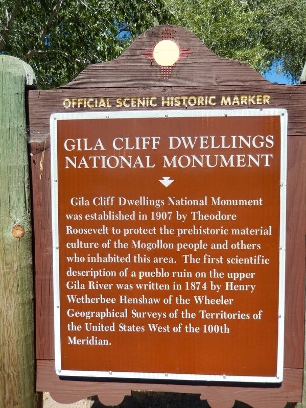 Gila Cliff Dwellings National Monument Marker image. Click for full size.