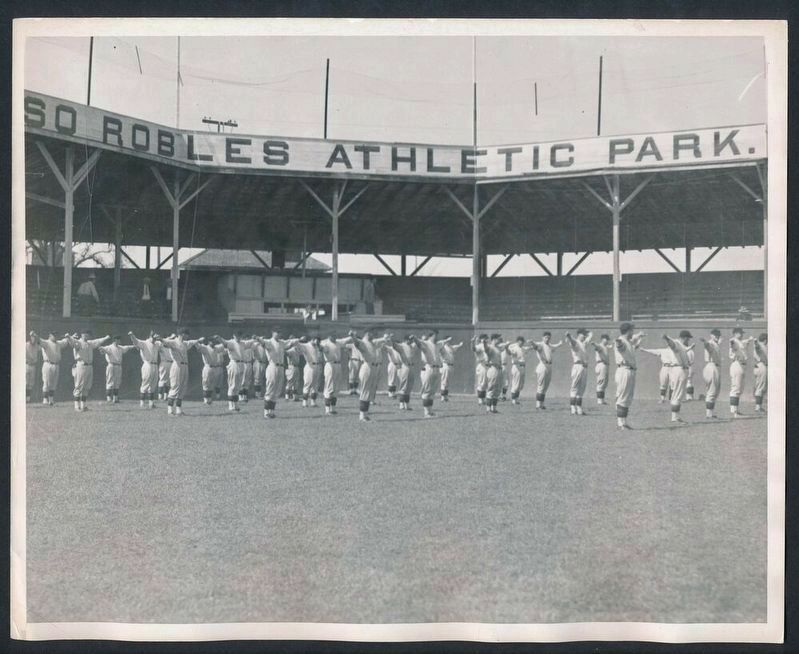 Pittsburgh Pirates spring training at Paso Robles Park, 1930 image. Click for full size.