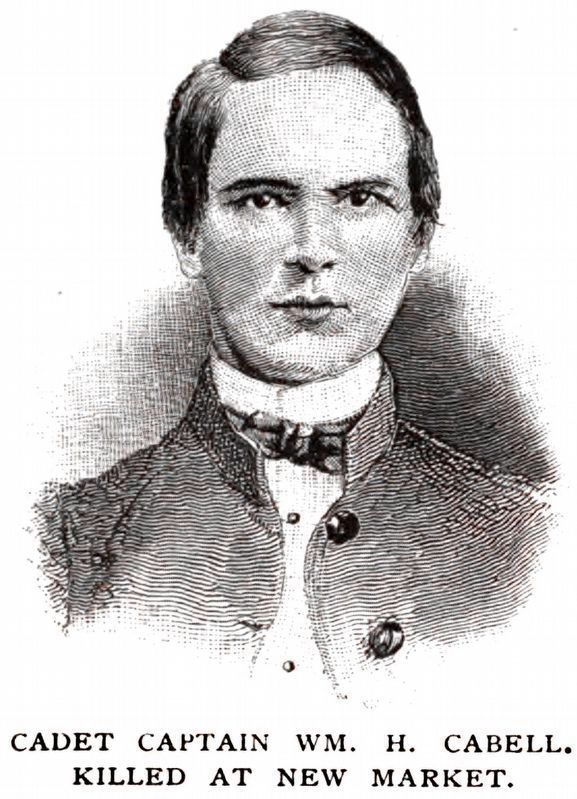 Cadet Captain Wm. H. Cabell<br>(Nov. 13, 1845 - May 15, 1864) image. Click for full size.