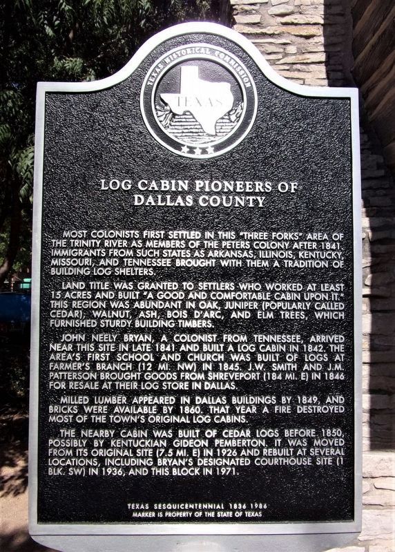 Log Cabin Pioneers of Dallas County Marker image. Click for full size.