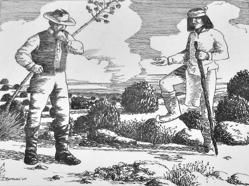 Marker detail: An Apache Indian showed Jose Manuel Carrasco an outcropping of copper ore in 1799. image. Click for full size.