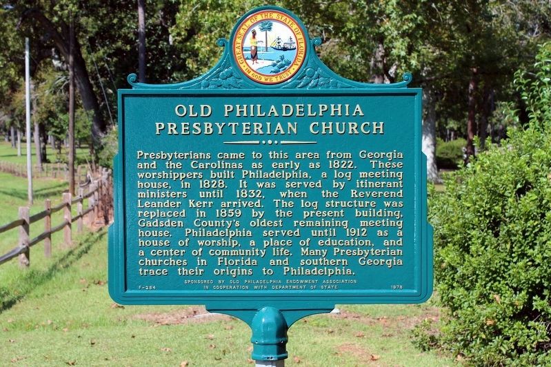 Old Philadelphia Presbyterian Church Marker image. Click for full size.
