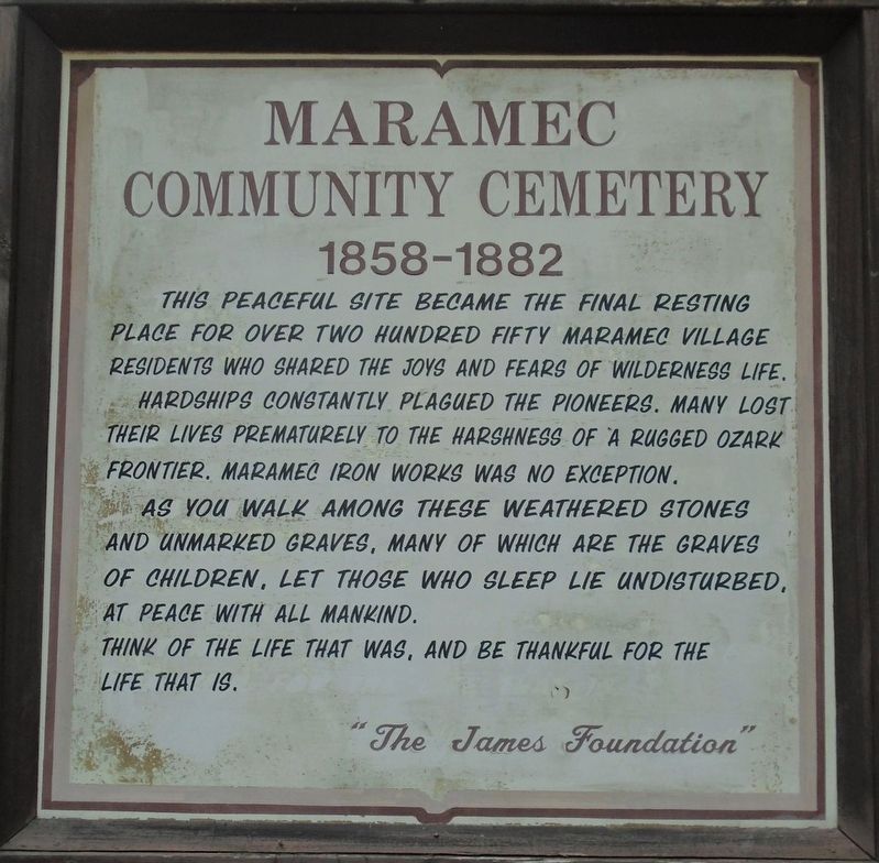 Maramec Community Cemetery Marker image. Click for full size.