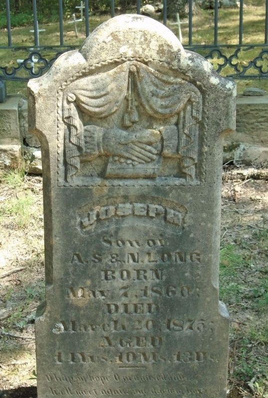Joseph Long Headstone in Maramec Community Cemetery. Click for full size. Joseph Long Headstone in Maramec Community Cemetery image. Click for full size.