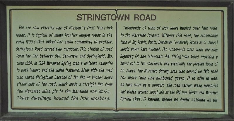 Stringtown Road Marker image. Click for full size.