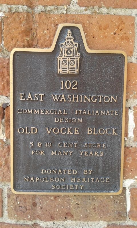 102 East Washington Marker image. Click for full size.