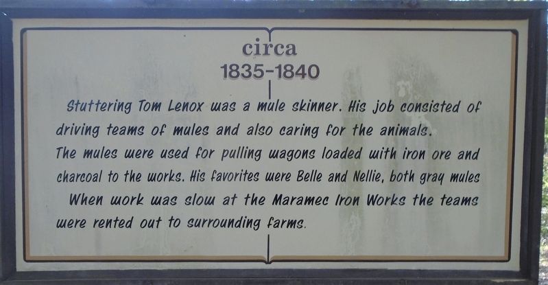 Stuttering Tom Lenox Marker. Click for full size. Stuttering Tom Lenox Marker image. Click for full size.