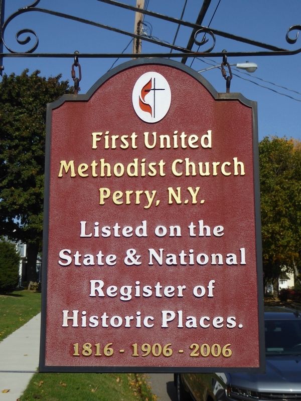 First United Methodist Church Perry, N.Y. Marker image. Click for full size.
