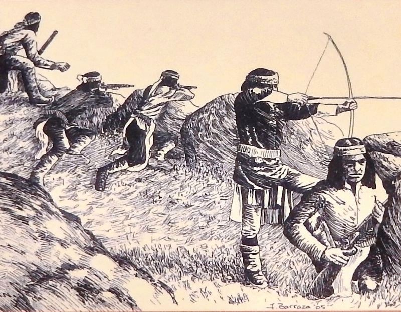 Marker detail: Apache Indians Set to Ambush image. Click for full size.