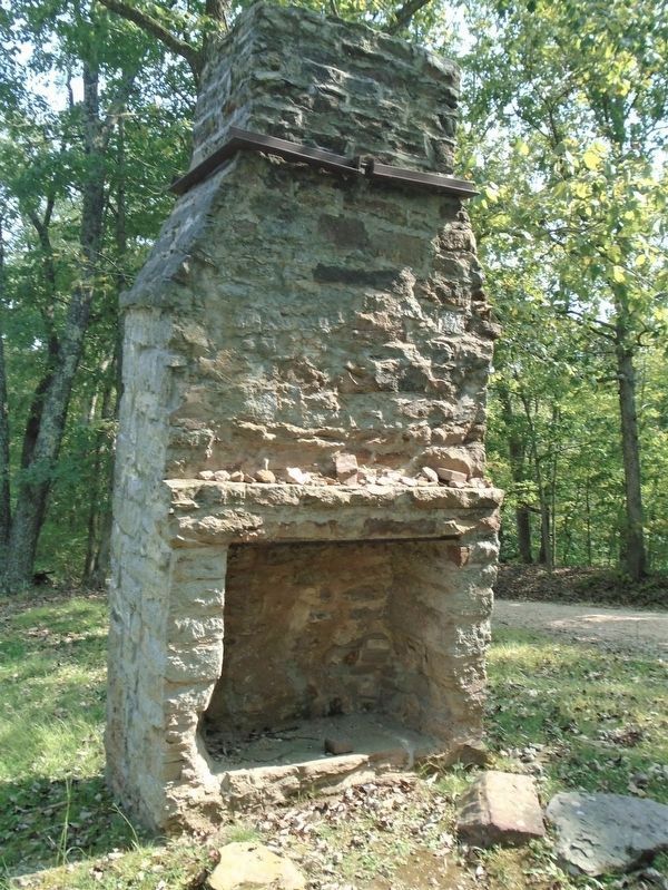 Hyer Hewed Log Cabin Firebox and Chimney Remnant image. Click for full size.