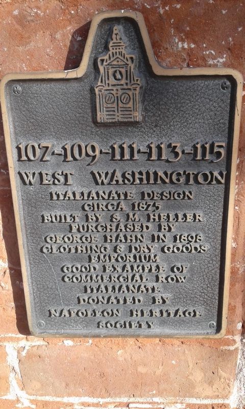 107-109-111-113-115 West Washington Marker image. Click for full size.