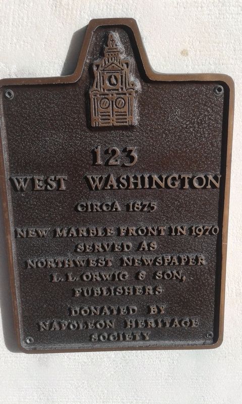 123 West Washington Marker image. Click for full size.