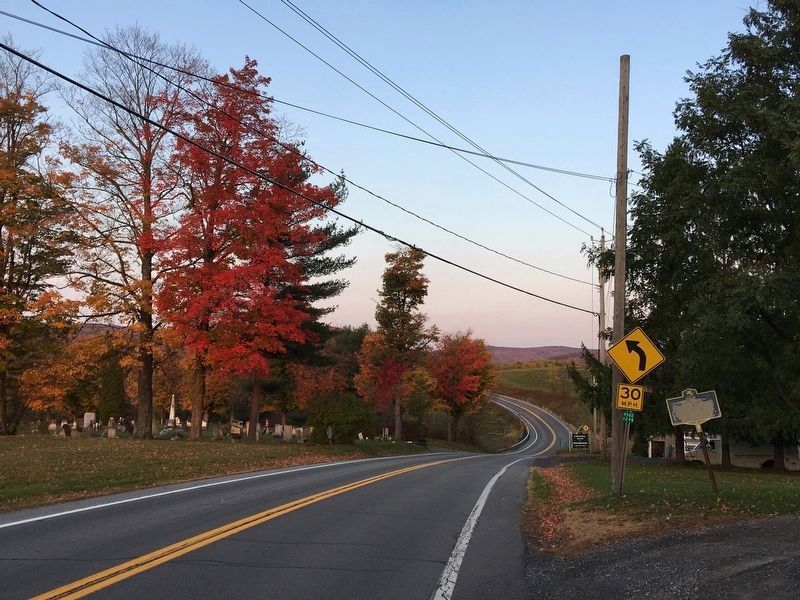 Site of Log Cabin Marker, along Route 10 image. Click for full size.