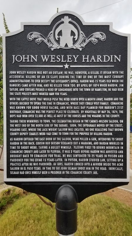 John Wesley Hardin Marker. Click for full size. John Wesley Hardin Marker image. Click for full size.