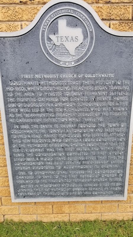 First Methodist Church of Goldthwaite Marker image. Click for full size.