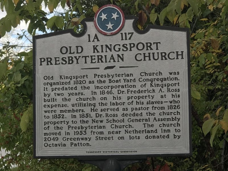 Old Kingsport Presbyterian Church Marker image. Click for full size.