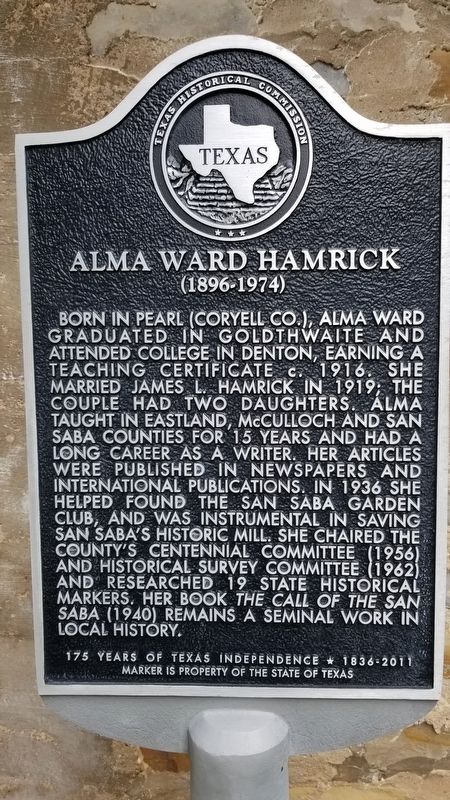 Alma Ward Hamrick Marker image. Click for full size.