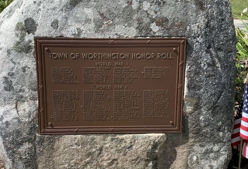 Town of Worthington Honor Roll Marker image. Click for full size.