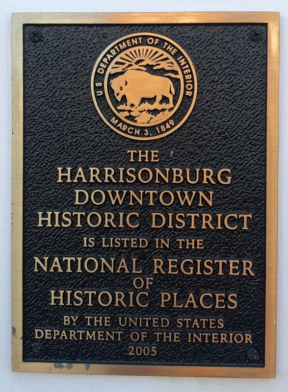 The Harrisonburg Downtown Historic District Marker image. Click for full size.