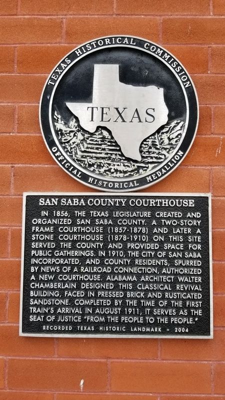 San Saba County Courthouse Marker image. Click for full size.
