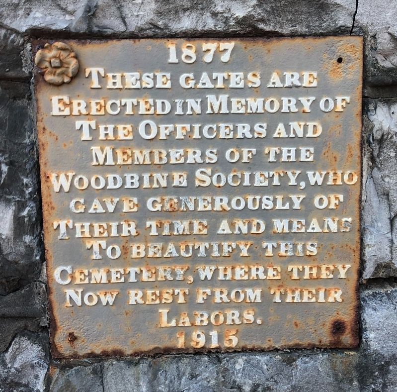 The Woodbine Cemetery Marker image. Click for full size.