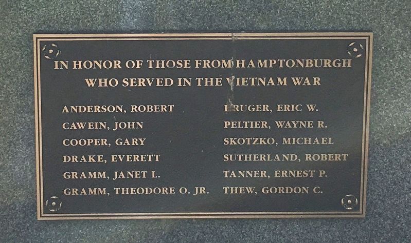 Town of Hamptonburgh Vietnam War Memorial image. Click for full size.