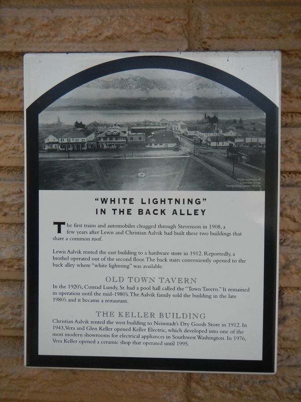 "White Lightning" In The Back Alley Marker image. Click for full size.