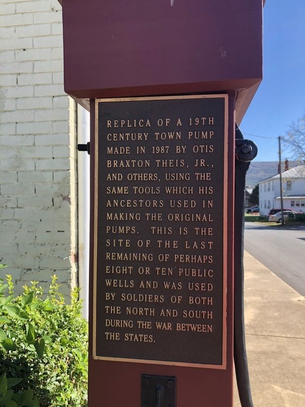 Replica of a 19th Century Town Pump Marker image. Click for full size.