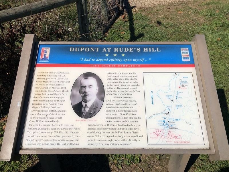 DuPont at Rude�s Hill Marker image. Click for full size.