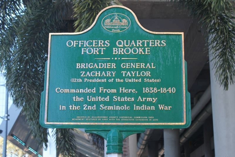 Officers Quarters Fort Brooke Marker Side 1 image. Click for full size.